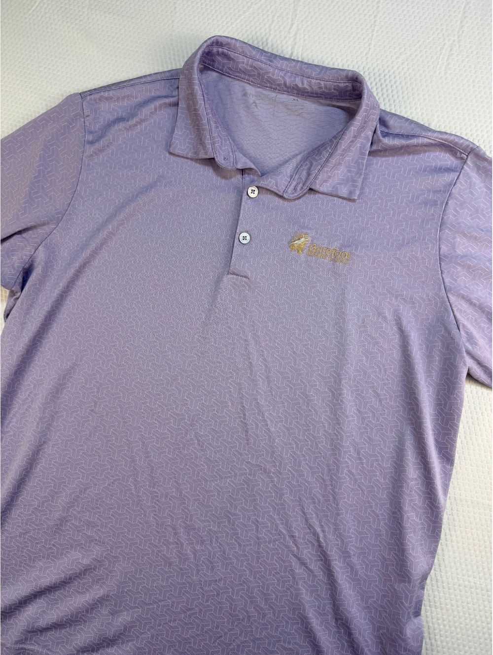 Antigua Xtra-Lite Barefoot Resort Golf Polo Men XL Purple Lavender Geometric
